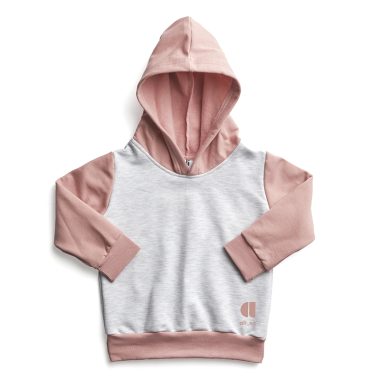 Ice Grey and Dusky Pink Hoody