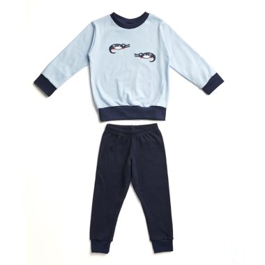 Sky/Navy Pyjamas Crocodile Print