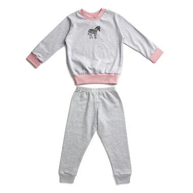 Grey Melange Pyjamas Zebra print