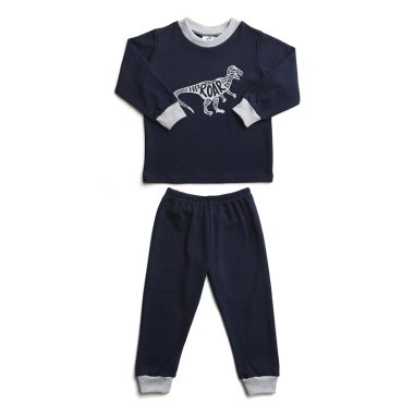 Navy Pyjamas T Rex Print