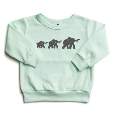 Baby Top Mint Elephant Print